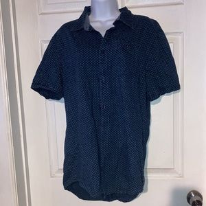 Calvin Klein blue short sleeve button up shirt